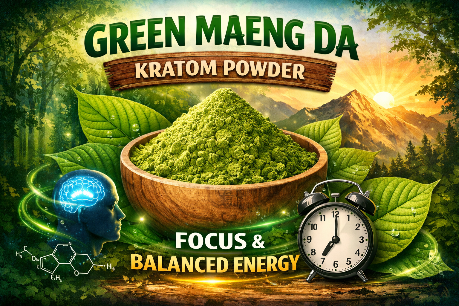 Green Maeng Da Kratom Powder for Focus and Balanced Energy